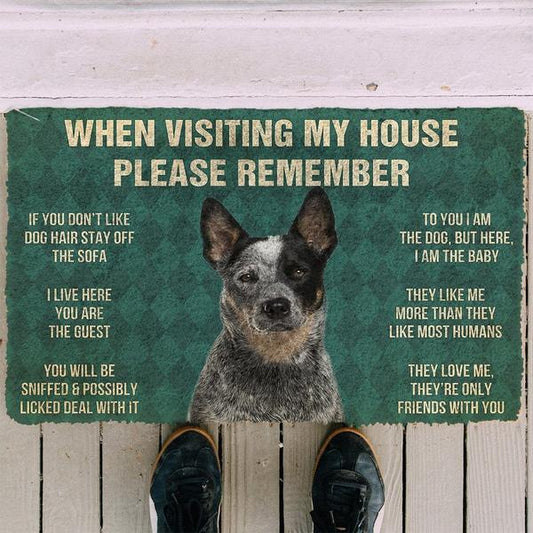 Doggies Merch® Australian Cattle "HOUSE RULES" Doormat