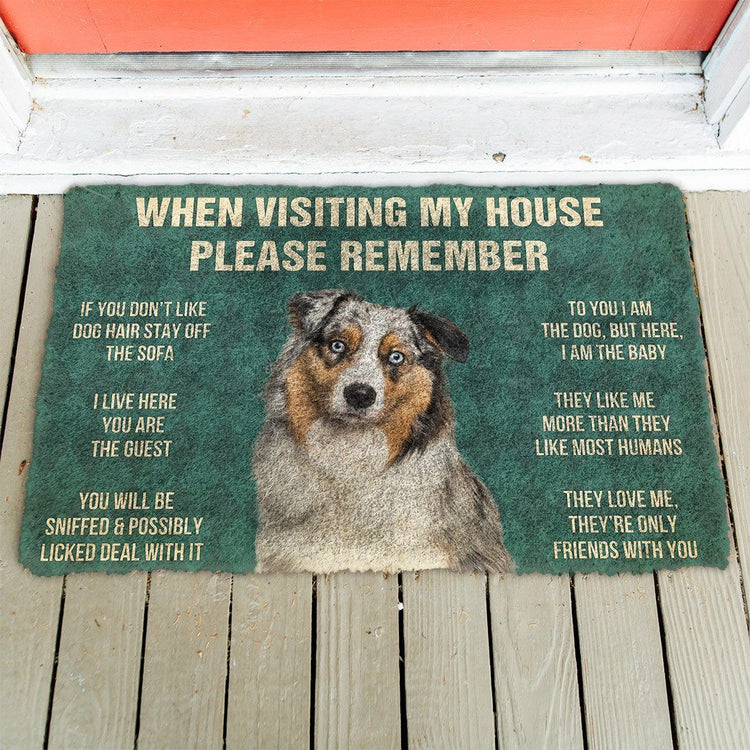 Doggies Merch® Australian Shepherd "HOUSE RULES" Doormat