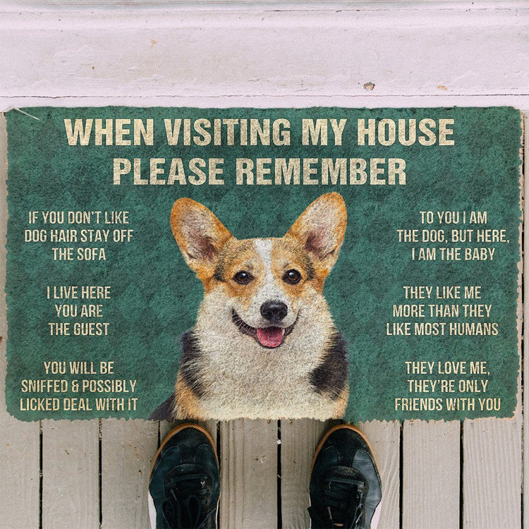 Doggies Merch® Corgi "HOUSE RULES" Doormat