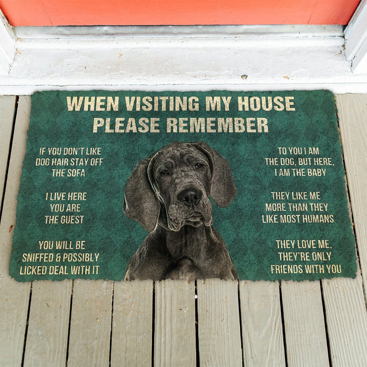 Doggies Merch® Great Dane "HOUSE RULES" Doormat Ver. 2
