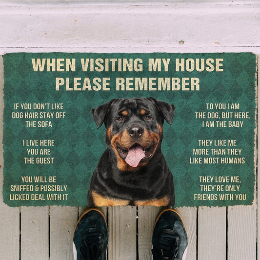 Doggies Merch® Rottweiler "HOUSE RULES" Doormat Ver. 3