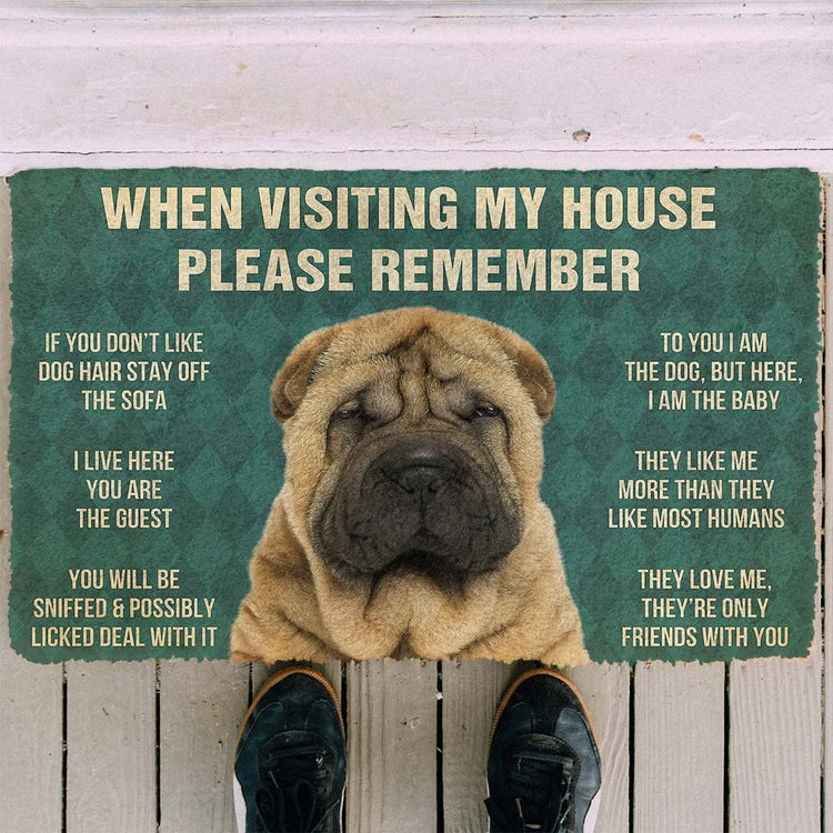 Doggies Merch® Shar Pei "HOUSE RULES" Doormat