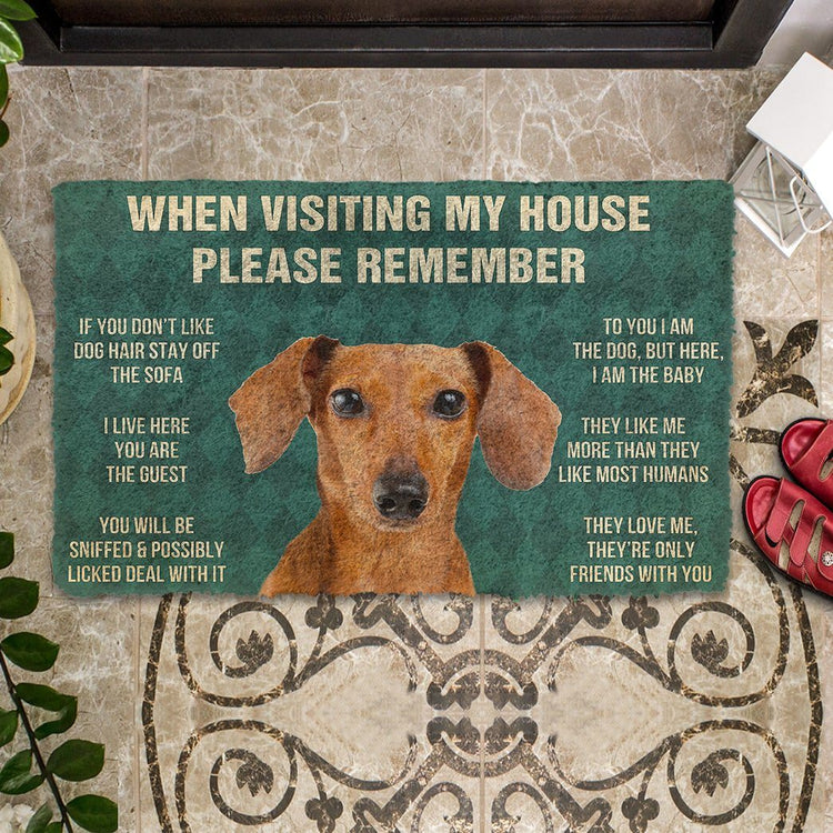 Doggies Merch® Dachshund "HOUSE RULES" Doormat