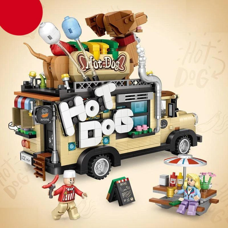 Doggies Merch® Dachshund Hot Dog Truck Mini Blocks