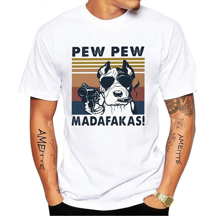 Doggies Merch® Pitbull Pew Pew Madafakas Tees