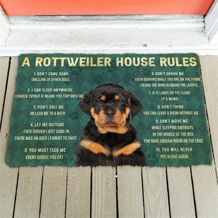 Doggies Merch® Rottweiler "HOUSE RULES" Doormat