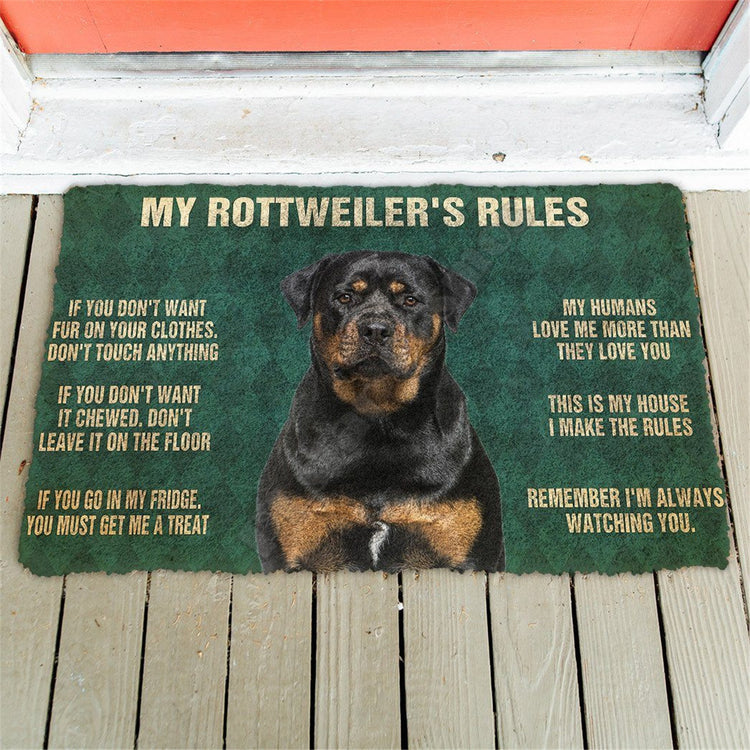 Doggies Merch® Rottweiler "HOUSE RULES" Doormat Ver.2