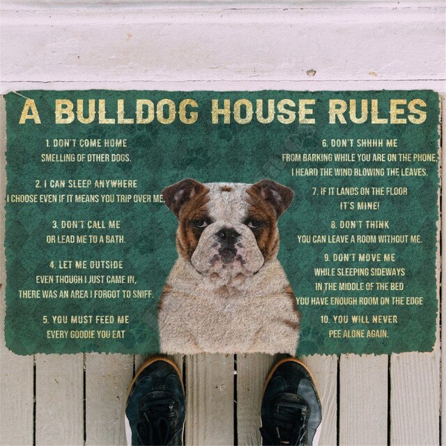 Doggies Merch® Bulldog "HOUSE RULES" Doormat