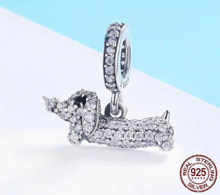 Doggies Merch® 925 Sterling Silver Dachshund Bead fits Pandora Bracelet and all Charm Bracelets - DOGGIES MERCH
