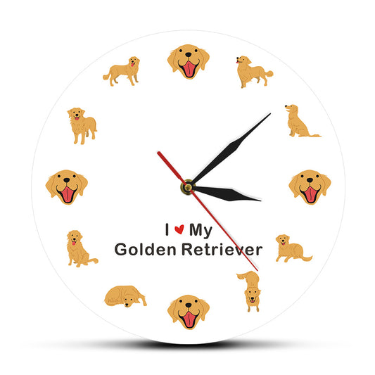 Doggies Merch® "I LOVE MY GOLDEN RETRIEVER" Wall Clock