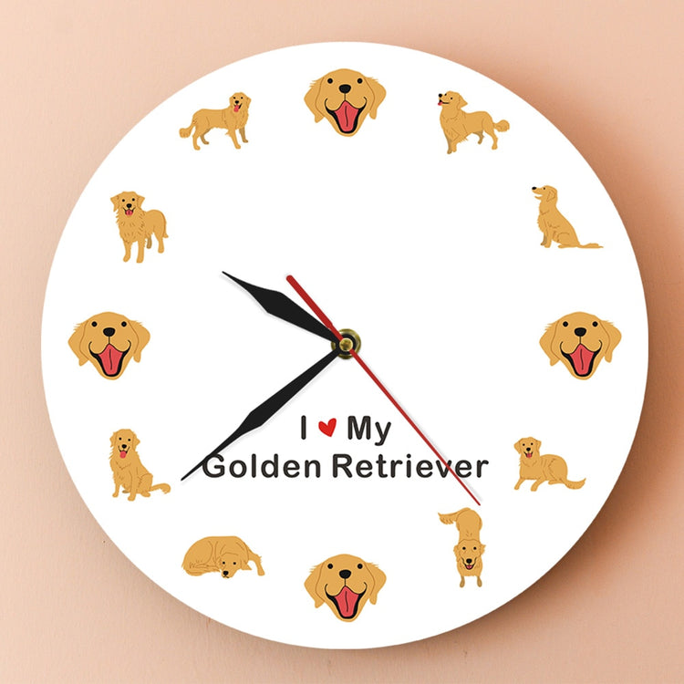 Doggies Merch® "I LOVE MY GOLDEN RETRIEVER" Wall Clock